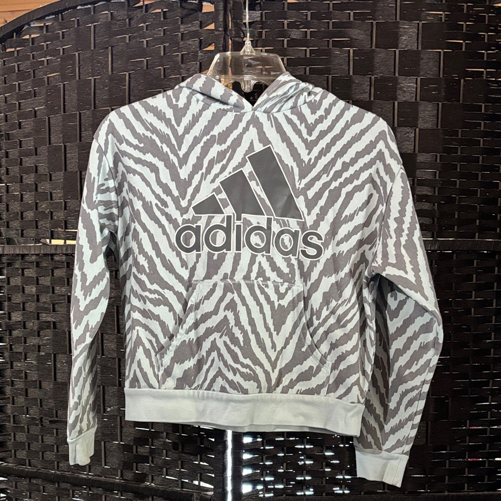 Adidas Black and White Zebra Print Men's Sweater